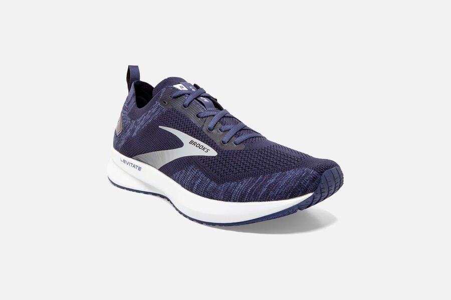 Brooks Israel Levitate 4 Road Running Shoes Mens - Navy/Grey/White - LVD-824651